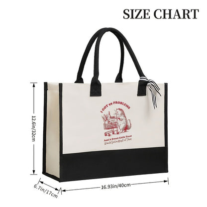 Initial Flower Tote Bag
