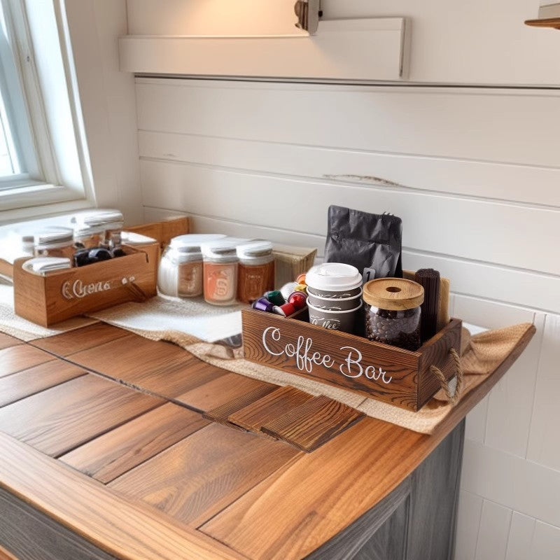 Wooden Coffee Organizer