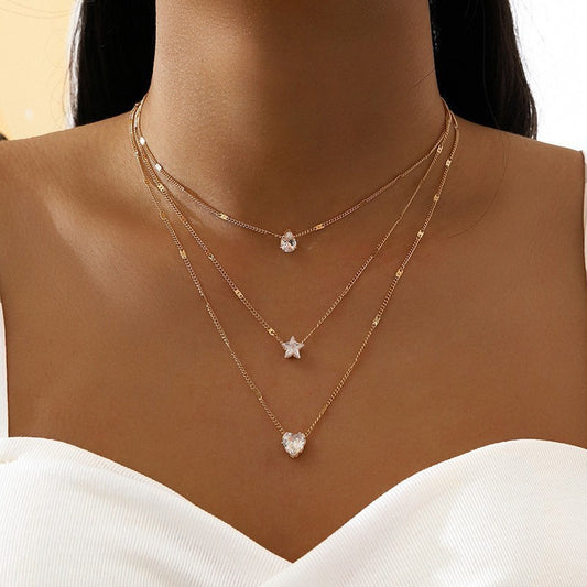Multi Layered Crystal Necklace