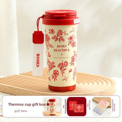 Floral Stainless Steel Thermos Cup