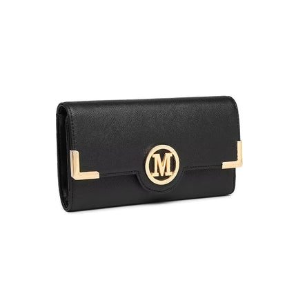 Miss Lulu Women's PU Leather Long Wallet with Card Slots