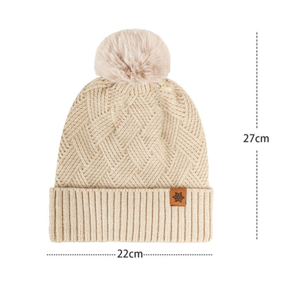 Women's Knitted Winter Hat with Earflaps Fleece Lined