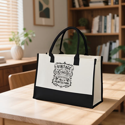Initial Flower Tote Bag