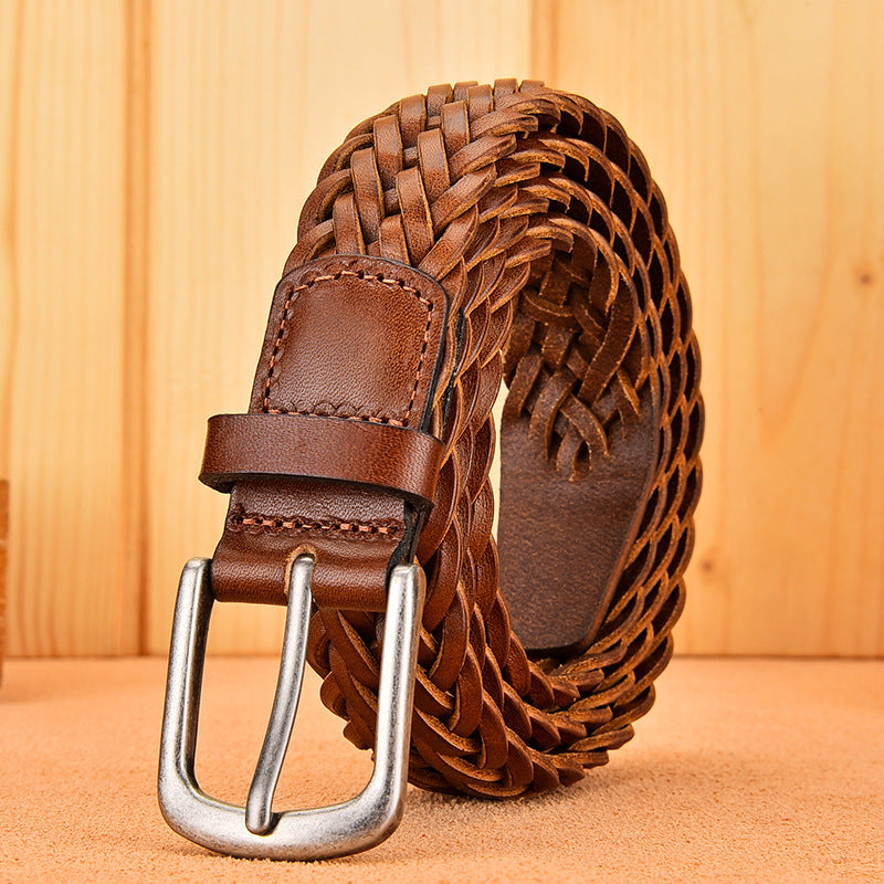 Men's Handwoven Leather Belt