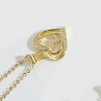 Heart Initial Necklace Gift