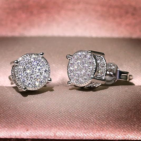 Full Pave Zircon Stud Earrings