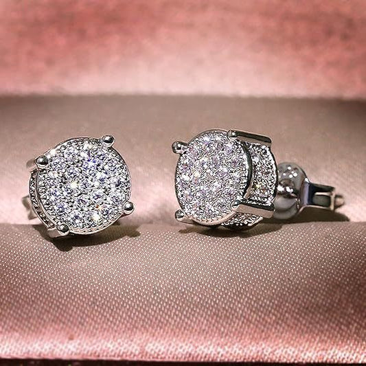 Full Pave Zircon Stud Earrings