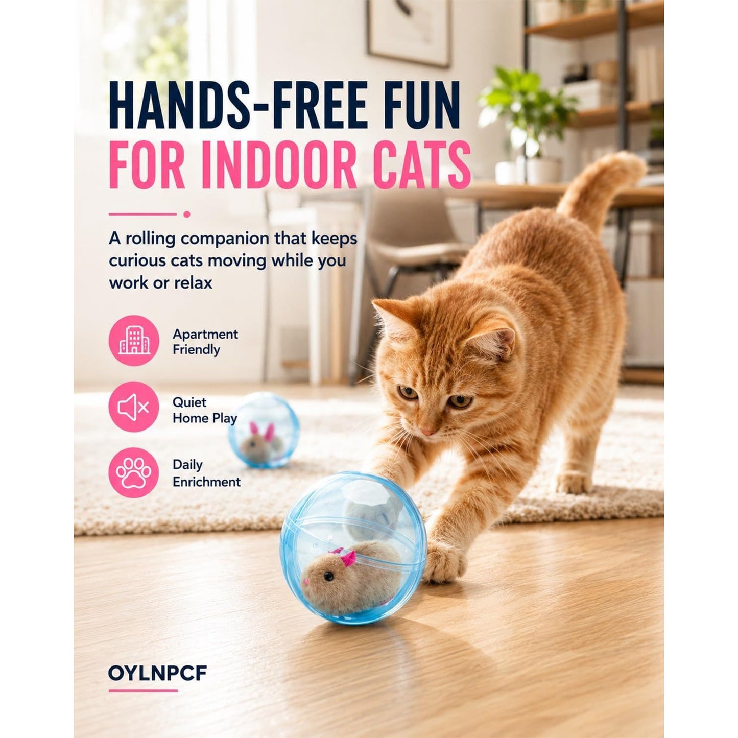 Interactive Rolling Pet Ball