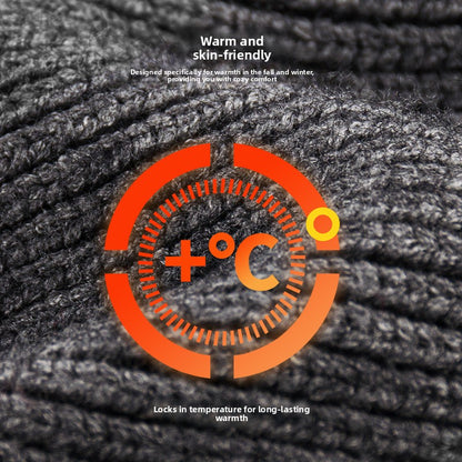 Unisex Fleece Lined Knitted Winter Hat Warm Windproof Design