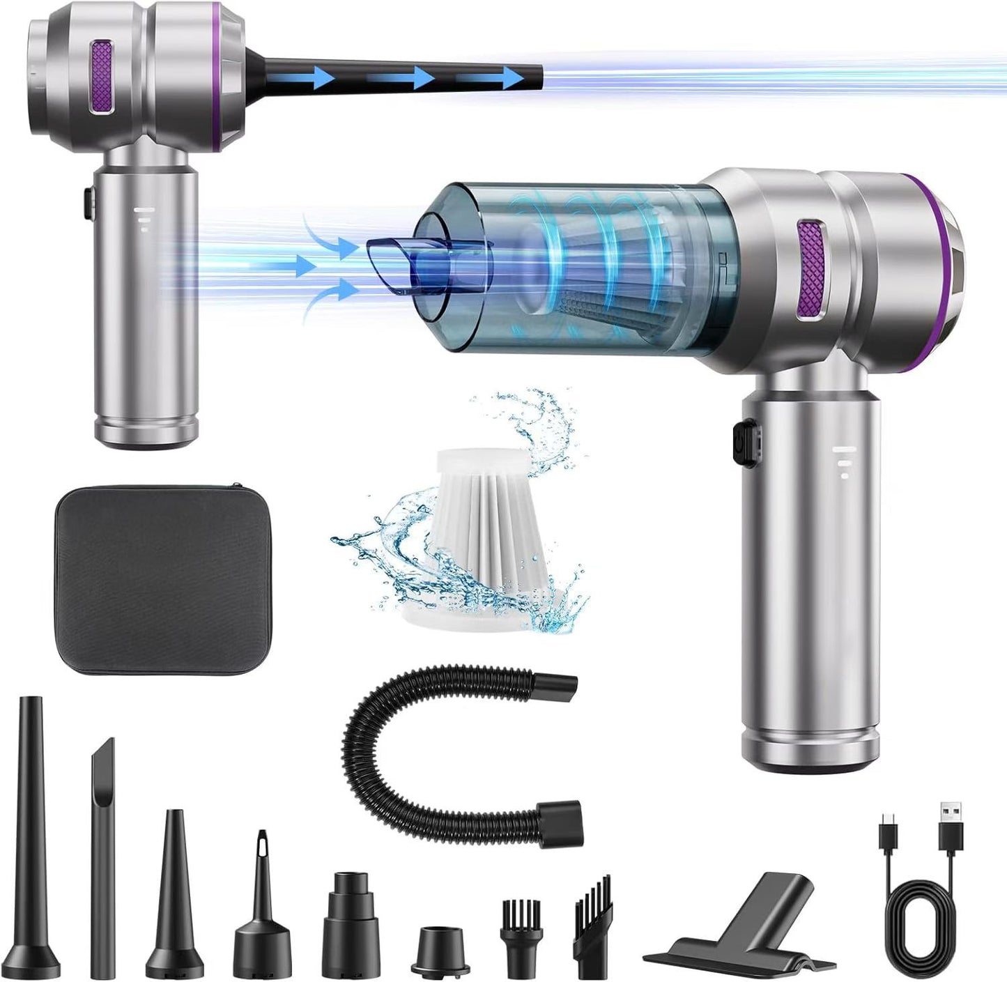 Handheld Car Vacuum Cleaner and Inflator