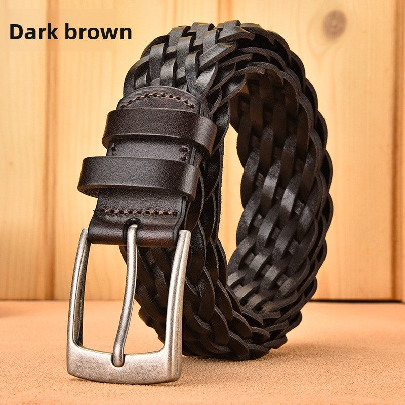 Men's Handwoven Leather Belt