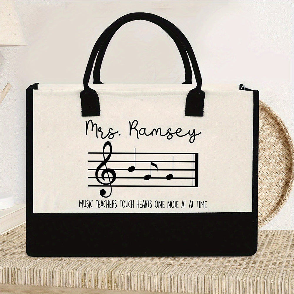 Initial Flower Tote Bag