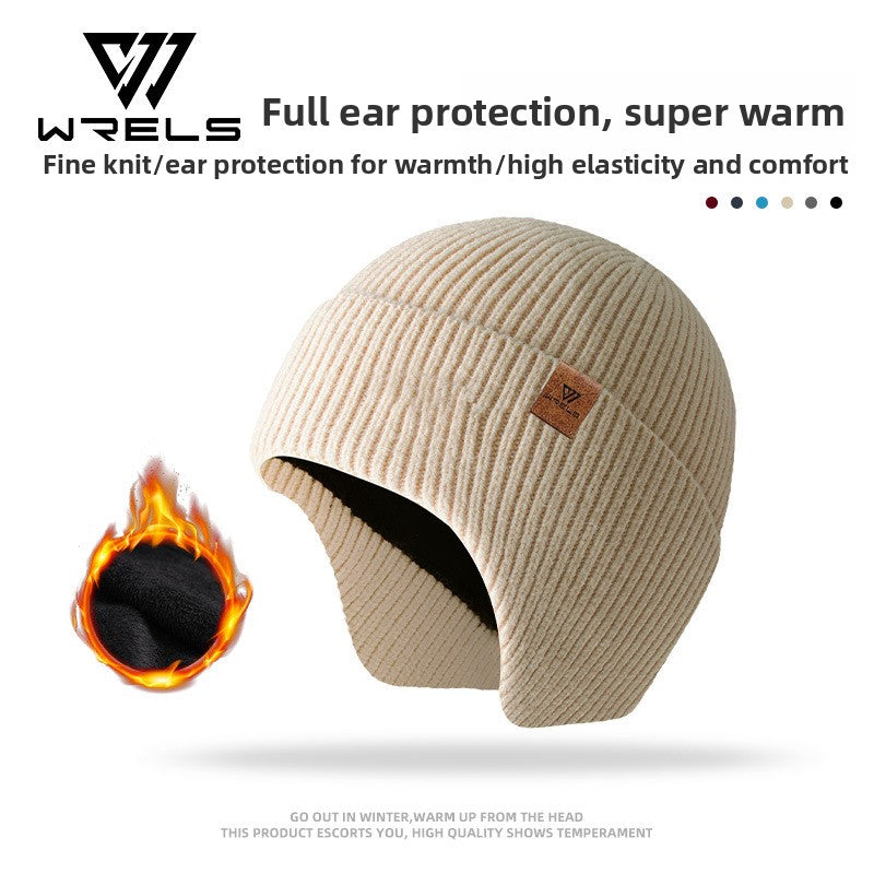 Unisex Fleece Lined Knitted Winter Hat Warm Windproof Design