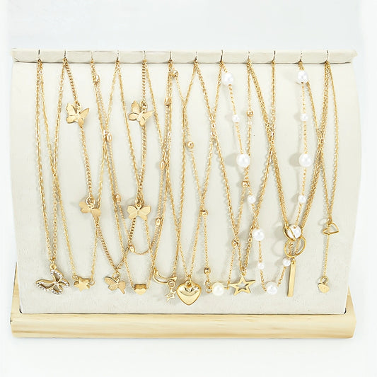 Golden Layered Necklace Set