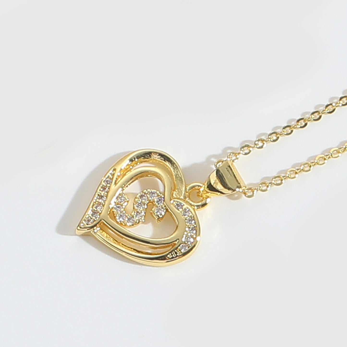 Heart Initial Necklace Gift