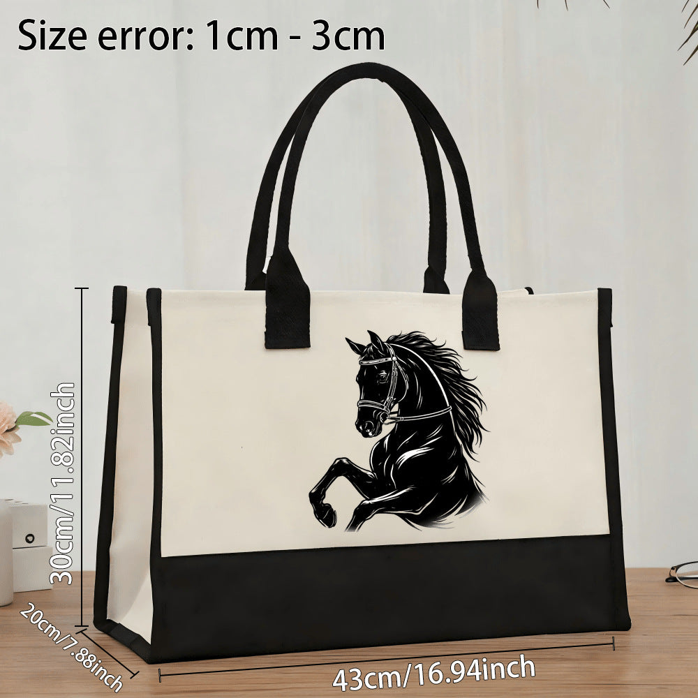 Initial Flower Tote Bag