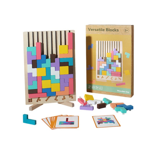 Wooden Tetris Building Blocks