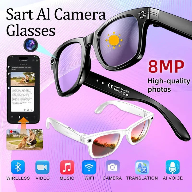 AI Smart Glasses with 8MP Camera