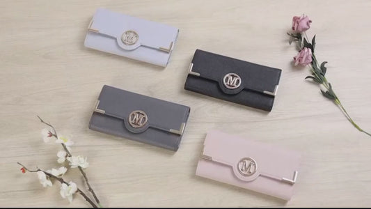 Miss Lulu Women's PU Leather Long Wallet with Card Slots